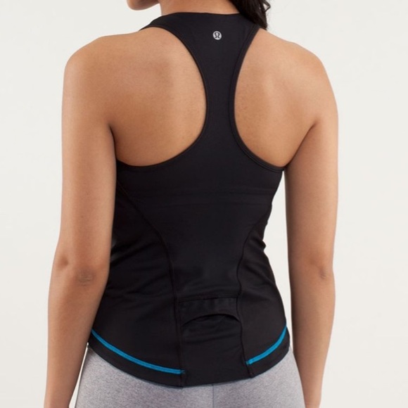 Lululemon Cardio Kick Tank Top, Built in Bra, Shades of Blue & Black, Size Small - Picture 6 of 12